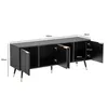 FineBuy Lowboard Schwarz mit Eiche-Nachbildung 150x60x39 cm Produktbild-Vorschau 3