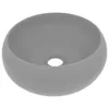 vidaXL s Waschbecken Rund Matt Hellgrau 40x15 cm Keramik Produktbild-Vorschau 1