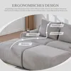 Modulares Cordsofa - 2-Sitzer mit 2 Hockern, Khaki-Hellgrau Produktbild-Vorschau 4