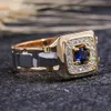 r Herren-Fingerring mit Kunstsaphir-Intarsien, Produktbild-Vorschau 3