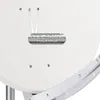Close-up of a satellite dish with a metal badge indicating 'Edelstahl rostfrei'. Produktbild-Vorschau