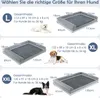A size chart showing different sizes of dog beds with corresponding dog breeds and dimensions. Voir les images du produit