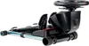 A black and silver racing wheel stand with pedals, shown from a side angle against a white background. Náhled obrázku produktu