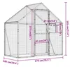 vidaXL Voliere Silbern 179x100x185 cm Aluminium Produktbild-Vorschau 7