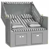 vidaXL Strandkorb mit Kissen Poly Rattan und Massivholz Produktbild-Vorschau 3