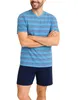 KB Herren Schlafanzug kurz Shorty Pyjama T-Shirt 100% Produktbild-Vorschau 1