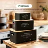 Three stacked kitchen storage boxes for vegetables on a wooden countertop. Produktbild-Vorschau
