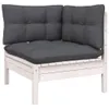 vidaXL 10-tlg. Garten-Lounge-Set mit Kissen Weiß Massivholz Produktbild-Vorschau 9
