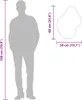 A diagram showing the dimensions of a product next to a silhouette of a person for scale. Podgląd zdjęcia produktu
