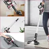 Collage showing a cordless vacuum cleaner in various uses and settings. Produktbild-Vorschau
