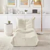 Relaxsessel mit Fußhocker Beige Teddyfell – Weiches Lazy Produktbild-Vorschau 12