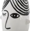 Mauro Ferretti Vase Gesicht 13,2x11,8x26,3 cm weiß schwarz Produktbild-Vorschau 4