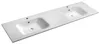 ARECA lavabo double en fonte de marbre 181x51,5cm, blanc Voir les images du produit 1