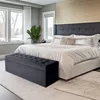 MG Design, taburetka, tmavosivá, 45x120 cm - s úložným Náhľad obrázku produktu 2