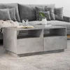 A modern living room scene featuring a grey concrete coffee table in front of a grey sofa. Náhled obrázku produktu