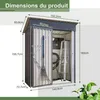 GIHAUVIA Abri de jardin métal inoxydable 140x72x182 cm gris Voir les images du produit 2