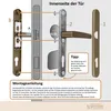 Drückergarnitur DHS 92mm - Oval - Flachgriff Produktbild-Vorschau