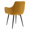 A single yellow upholstered chair with black legs, shown from the back. Podgląd zdjęcia produktu