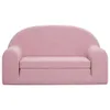 Best Möbel Kinder-Schlafsofa 2-Sitzer Rosa Weicher Plüsch Produktbild-Vorschau 4
