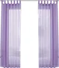 Two sheer purple curtains hanging from a curtain rod. Produktbild-Vorschau