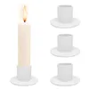 4x Kerzenhalter Eisen Weiß Stabkerzen 22mm Kerzenständer Produktbild-Vorschau 4