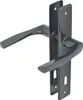 A pair of graphite-colored door handles with escutcheons and keyholes, shown against a white background. Anteprima dell’immagine prodotto