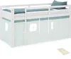 Homestyle4u Kinder Hochbett 90x200 mit Lattenrost Vorhang Produktbild-Vorschau 2