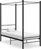 The Living Store Himmelbett Schwarz Metall 100x200 cm Produktbild-Vorschau 2