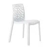 A white designer chair with a web-like pattern on the back and seat, shown from a side-front angle against a white background. Produktbild-Vorschau