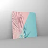 Bilder auf glas - Einteilig - Blatt Rosa Türkis - 40x40cm - Produktbild-Vorschau 4