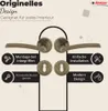 Marketing image showcasing door handles with feature callouts. Produktbild-Vorschau