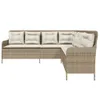 vidaXL Gartensofa in L-Form mit Kissen Beige Poly Rattan Produktbild-Vorschau 4