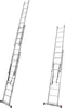 Two aluminum multi-purpose ladders are shown against a white background. Podgląd zdjęcia produktu