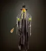 Halloween Figur - Hexe mit Besen und leuchtenden Augen Produktbild-Vorschau 4