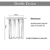 Diagram showing curtain dimensions and size information. Anteprima dell’immagine prodotto