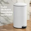 CASABEL Cubo de basura de cocina redondo 50L, acero Vista previa de la imagen del producto 2