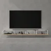 doporro Mobile Porta TV Sospeso 320 cm con 4 Ante Bianco Anteprima dell’immagine prodotto 3