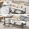 INONEFT 2er-Set Couchtische, Beistelltische, Marmoroptik, Produktbild-Vorschau 10
