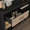 TV-Lowboard 160x40x68cm Schwarz & Grau Holzoptik, Produktbild-Vorschau 7