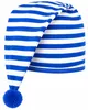 Kinder Schlafmütze mit Bommel - Baumwolle | Blau Weiß Produktbild-Vorschau 2