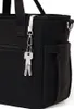 A close-up of a black bag with keys attached to a clip. Produktbild-Vorschau