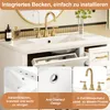 MODFU Badkamerkast, wit, 90x46x87 cm. Vrijstaand Productafbeelding-voorbeeld 8