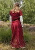 Kurzärmelige Cotehardie Ava, Mittelalterkleid, weinrot - Produktbild-Vorschau 4