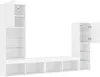 vidaXL 4-tlg. Wohnwand mit LED-Beleuchtung Weiß Produktbild-Vorschau 6
