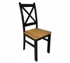 A black wooden chair with a natural wood seat, shown against a white background. Náhled obrázku produktu