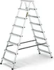 A silver and black double-sided step ladder with 8 steps, shown against a white background. Anteprima dell’immagine prodotto
