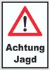 Achtung Jagd Schild A2 Rückseite selbstklebend Produktbild-Vorschau 1