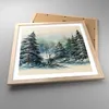 Gerahmtes Poster - Rahmen in heller Eiche - Schnee Fichten Produktbild-Vorschau 3