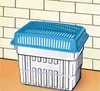 A blue and white humidity absorber device is shown in front of a brick wall. Anteprima dell’immagine prodotto