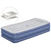 An inflatable air mattress with a close-up diagram showing its layered construction. Náhled obrázku produktu